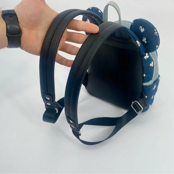 Disney Loungefly Mickey Mouse Denim Mini Backpack with Ears